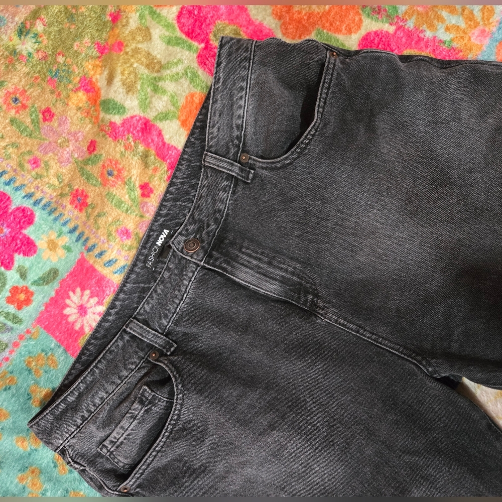 Fashion Nova - Black Destroyed Oversized Denim - Picture 6 of 7